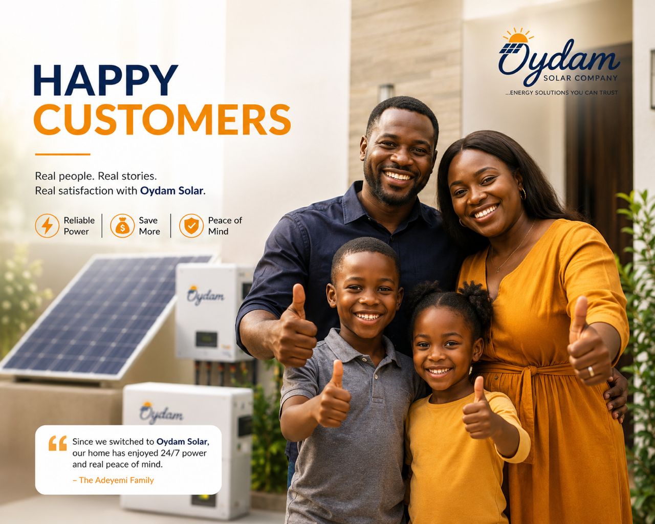 Happy Oydam Solar World customer